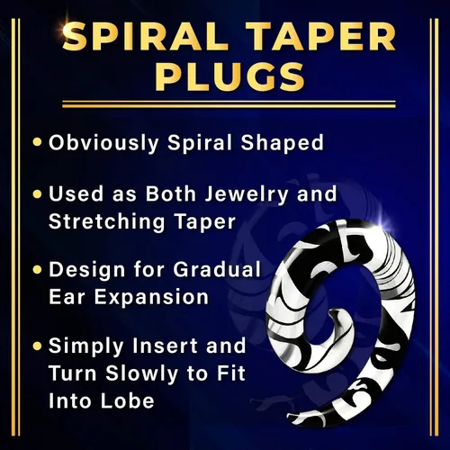 Miniatura 6 de Par de dilatadores dilatadores de acrílico en espiral, dilatadores para orejas