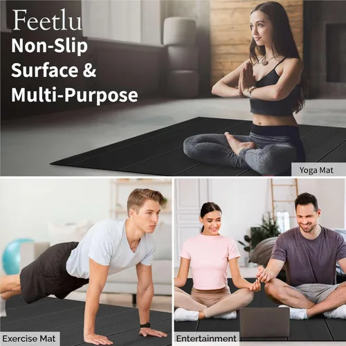Miniatura 6 de Foldable Large Yoga Mat: Extra 6mm & 8mm Thick Workout Mat for Home Gym and Travel - Anti-Slip Folding Exercise Mat for Yoga, Pilates, and More Negro