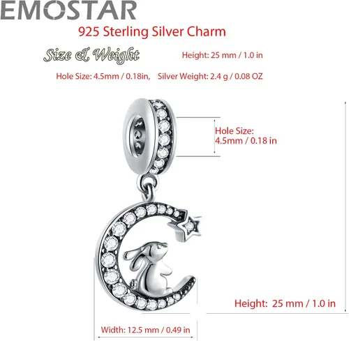 Miniatura 3 de Animal Theme Charms, MomChild of Owl Bear Dog, Rabbit Flamingo Elephant Panda Cat Parrot Crocodile Unicorn Charms in 925 Sterling Silver, Fit