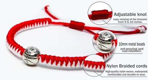 Miniatura 2 de MANYC Basketball Bracelets Adjustable for Boys, Girls, and Adults Handmade Gifts for Basketball Players