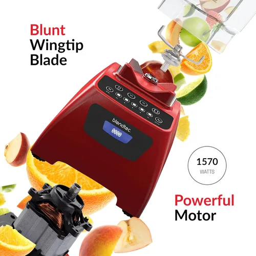 Miniatura 4 de Licuadora Blendtec C575A2321A-AMAZON Classic 575 con jarras Wild Side+ y Four Side, Caribe, Poppy Red