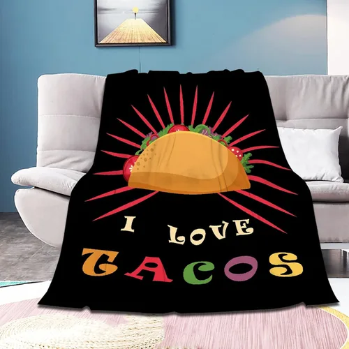 Miniatura 27 de Bonita manta de franela súper suave de tacos para cama, sofá, sala de estar, manta para niños, niñas, niños, multicolor, 40 x 50 pulgadas para niños