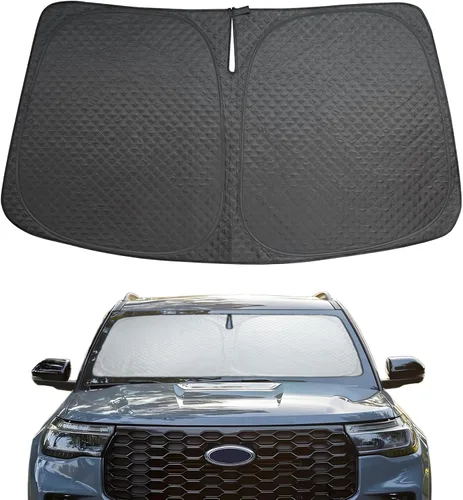 Miniatura 22 de Parasol para parabrisas para BMW X3 2018-2024, 5 capas de burbujas, plegable, grueso, accesorios de protección para visera frontal, bloquea el calor