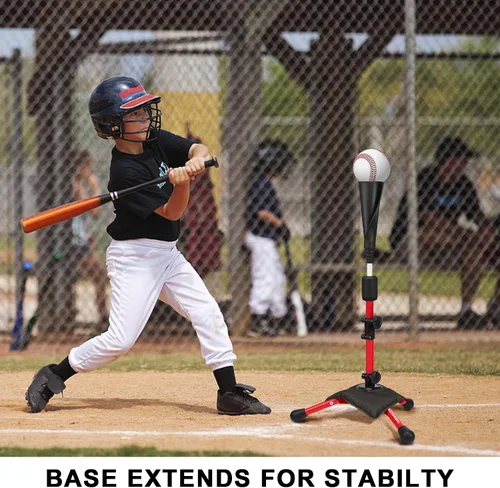 Miniatura 7 de BaseGoal - Tee de béisbol para niños, tee de bateo, tee de sóftbol, tee de bateo para jóvenes, tee de teeball, tee de viaje, altura fácilmente