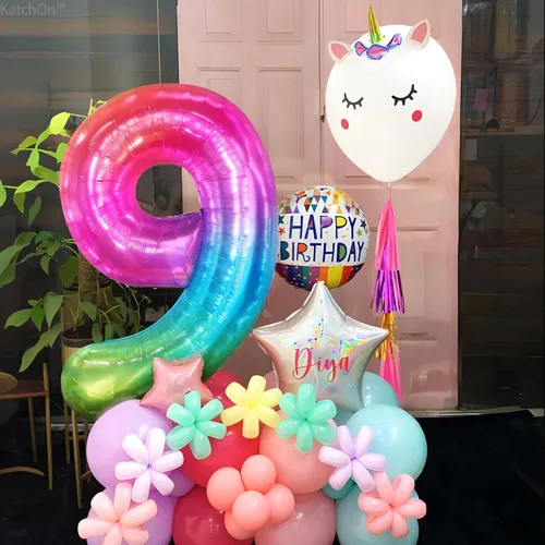 Miniatura 157 de KatchOn, Globo grande azul número 2 de 40 pulgadas Decoraciones de cumpleaños de Baby Shark para niño de 2 años Globo azul número 2 Globo