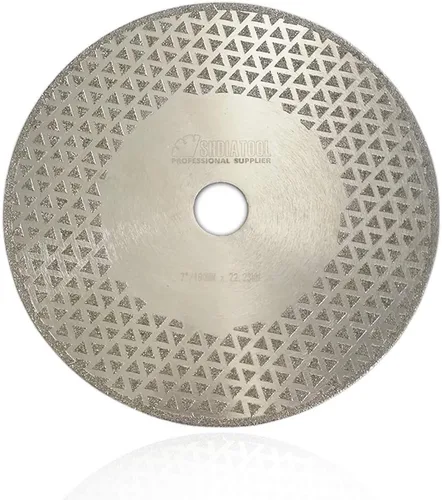 Miniatura 6 de SHDIATOOL Disco abrasivo de diamante de 4 pulgadas para muela de corte de diamante recubierta de un solo lado de mármol de granito con eje de 5/8