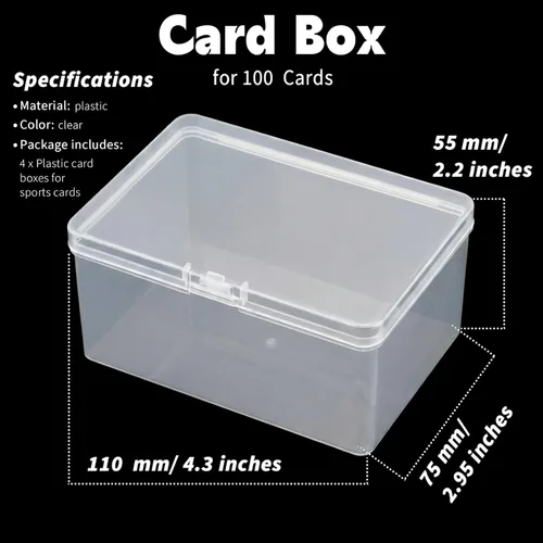 Miniatura 4 de Vicenpal Cajas de cartas de juego a presión cerradas de plástico transparente, cajas de almacenamiento de cartas coleccionables compatibles con MTG