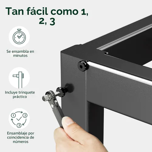 Miniatura 5 de Zinus Elias - Marco de cama de plataforma metálica de 14 pulgadas, soporte de acero, no necesita somier, fácil montaje, tamaño Queen Negro