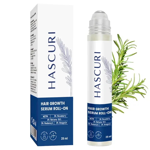 Suero botánico 5 en 1 para el cabello Roll-On con romero, Redensyl y Anagain – Fórmula nutritiva para el cuero cabelludo para adelgazar el cabello,