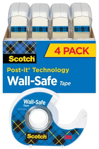 Miniatura 13 de Scotch Cinta segura para pared, 1 rollo dispensador, cinta extraíble segura para pared, para colgar fotos, arte, decoración, 3/4 pulgadas x 650
