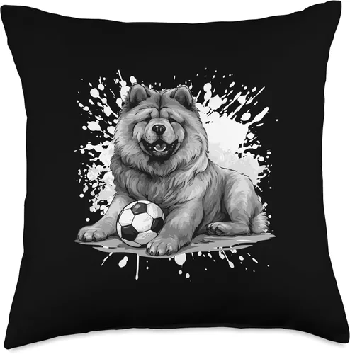 Miniatura 4 de Dog Sports Team Inc Chow Dog Soccer Team Animal Sports Throw Pillow, 16x16, Multicolor