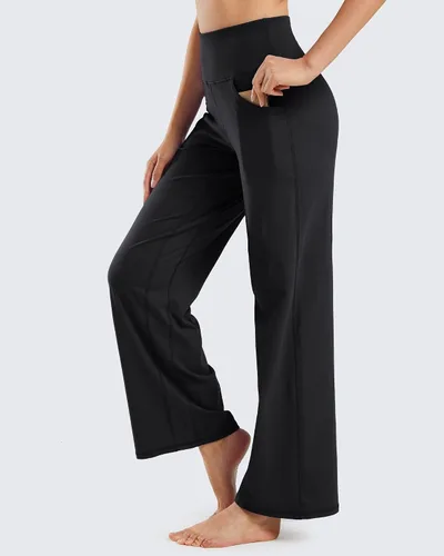 Miniatura 5 de Promover Pantalones de yoga para mujer, pantalones deportivos de pierna ancha con bolsillos, elásticos, casuales, para descansar, chiquitaregularalta