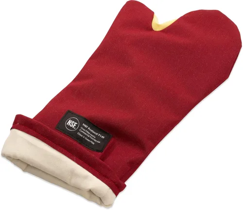 Miniatura 21 de San Jamar KT0215 Kool-Tek Manopla de protección para horno para temperatura convencional Nomex, 15" de longitud, rojo