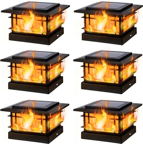 Miniatura 11 de Dynaming Luces solares de 4 x 4 para exteriores con 2 modos de color, luces solares para poste de valla, carcasa negra para postes de vinilo/madera