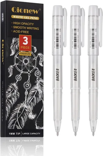 Miniatura 11 de Qionew Bolígrafos de gel plateados, punta fina de 0.039 in, juego de bolígrafos de tinta de gel plateado para artistas, para dibujo de papel negro