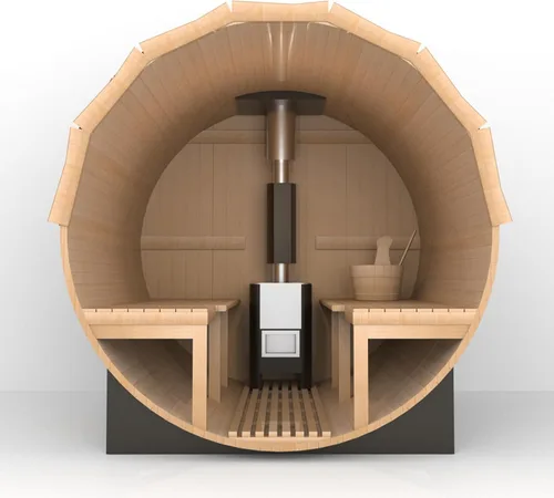 Miniatura 2 de Smartmak Sauna de vapor de barril al aire libre personalizada, 2-10 personas de cicuta canadiense/cedro rojo tradicional sala de sauna de madera