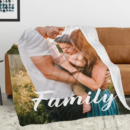 Miniatura 3 de Manta personalizada con foto y texto, regalos para familiares, papá, mamá, niño, bebé, amigo, manta personalizada con imagen para cumpleaños, 1 Foto