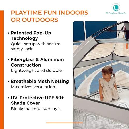 Miniatura 8 de POP 'N GO PLAYPEN - Corralito para bebés y niños pequeños para interiores y exteriores - Tienda de playa para bebés, plegable, portátil con toldo