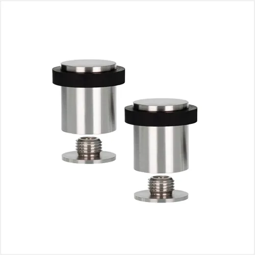 Miniatura 8 de Paquete de 2 topes de puerta EVI Tope de puerta de acero inoxidable – Cierre de tornillo – Protector de goma blanca – Tope de puerta de 0.79 x