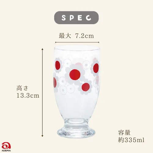 Miniatura 7 de ADERIA Retro Glass with Stand with Flowers, 11.2 fl oz (335 ml), Gift Box, Made in Japan, Cup, Wedding, Celebration, Beer, Stylish, Present