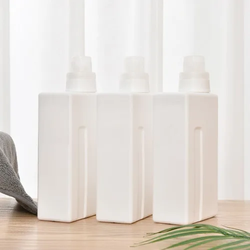 Miniatura 3 de Zerodeko Paquete de 2 botellas de lavandería recargables de 33 onzas a prueba de fugas, recipientes de detergente vacíos con tapas para el hogar