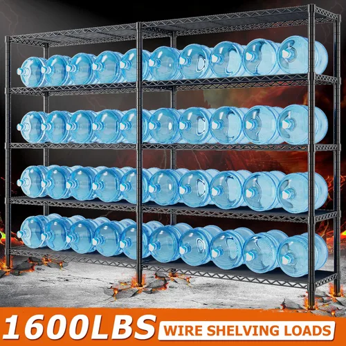 Miniatura 3 de REIBII Estantes de almacenamiento resistentes de 1600 libras, estantería de metal extra ancha de 5 niveles, 69.8 pulgadas de ancho x 72.4 pulgadas