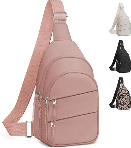 Miniatura 11 de Tuwubi Bolsos cruzados para mujer, bolsa para hombres, mochila pequeña de senderismo antirrobo, ligera para viajes al aire libre (M, beige)