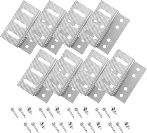 Miniatura 3 de Newpowa Soporte Z de montaje en panel solar con tuercas y pernos diseñado para RV, barco, pared, instalación de techo fuera de la red, 2