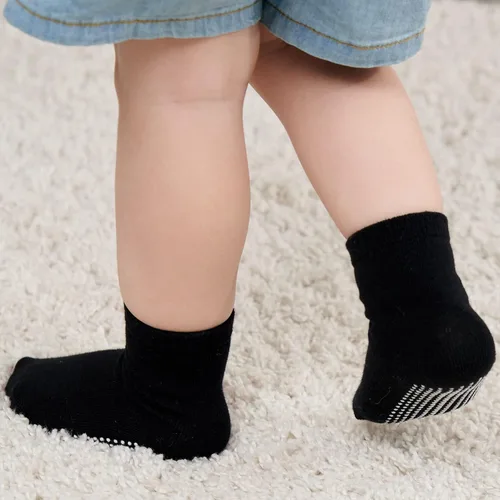 Miniatura 5 de Zaples - Calcetines con suela antideslizante y altura media para bebés, niños y niñas Negro