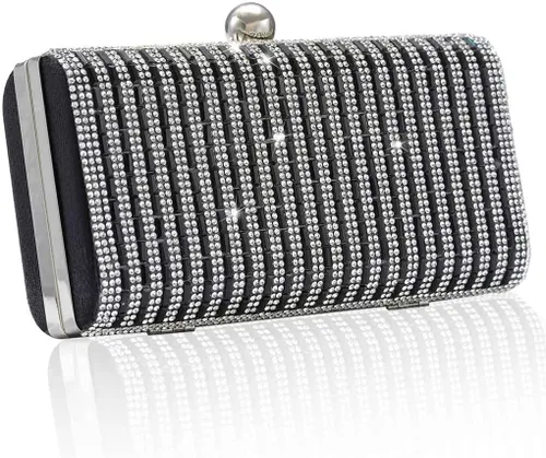Yokawe Bolso de mano para mujer, bolso de noche con diamantes de imitación, para novia, boda, fiesta de graduación