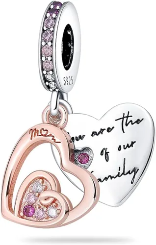 LNQOBU Dije de plata de ley 925 para madre, hija, familia, amor, familia, amigos, para pulseras y collares