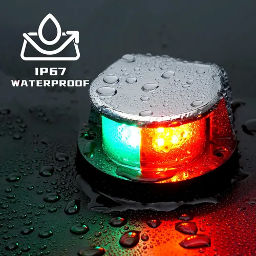 Miniatura 2 de marinexplore - Luces de navegación para barco Bi-Color Luz de proa para pontón, skeeter, bote de motor y skiff lámpara LED de navegación marina