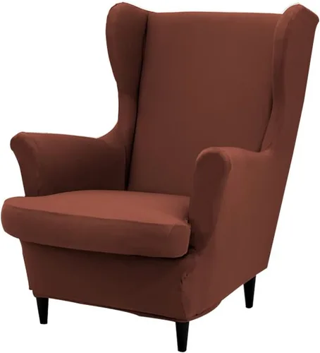 Miniatura 28 de Fundas para silla Wingback, 2 piezas, fundas elásticas para sillón de ala de color sólido con parte inferior elástica, protector de muebles