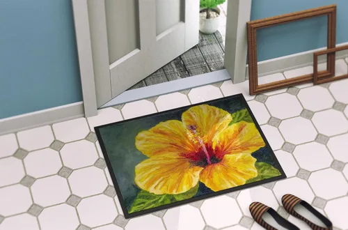 Miniatura 4 de Caroline's Treasures TMTR0321MAT - Felpudo de hibisco amarillo de Malenda Trick de 18 x 27 pulgadas, tapete para puerta delantera