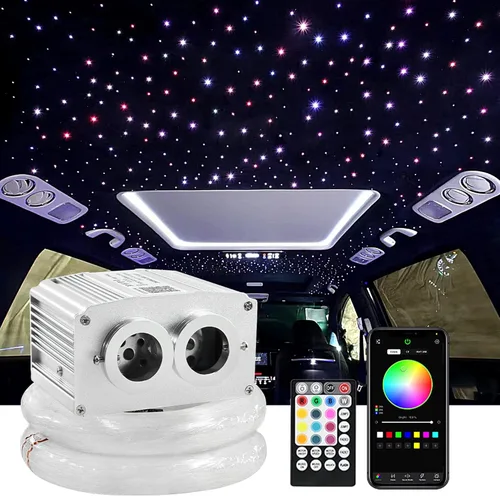 Miniatura 9 de ATOKEE Kit de Cielo Estrellado (Headliner) de 10W, 550 unidades, 0.03 pulgadas, 13.1 pies, luces de estrella de fibra óptica parpadeantes para uso