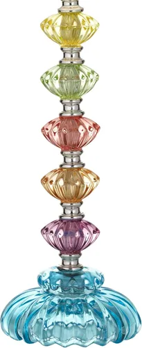 Miniatura 6 de 360 Lighting Lámpara de mesa tradicional estilo bohemio chic de 21" de alto, pantalla de vidrio multicolor telón azul turquesa orquídea decorativa