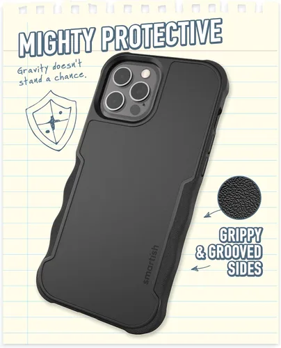 Miniatura 3 de Smartish Funda para iPhone 12 Pro Max Armor - Gripzilla [resistente + protectora] Funda de agarre delgada y resistente - Black Tie Affair