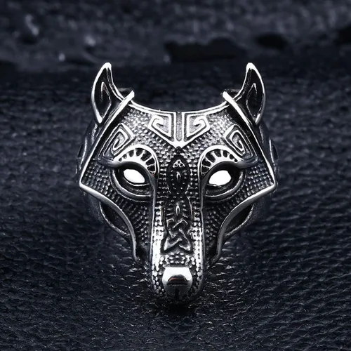Miniatura 3 de Fenrir - Anillo de cabeza de lobo (acero inoxidable 316L)
