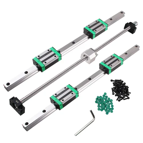 Miniatura 11 de Kit de 2 rieles lineales HGR15-400MM con 4 bloques de rodamientos, 1 tornillo de bola SFU1204-400MM con tuerca de tornillo de bola deflector