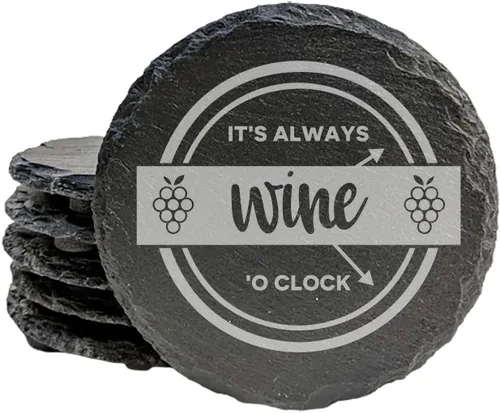 Miniatura 14 de Wine Not? Hilarious Drinking Wine is My Hobby Slate Coasters - Round Slate - Set of 8 Drinking Wine is Not My Habit