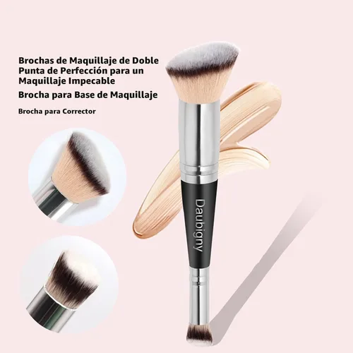 Miniatura 4 de Daubigny Brochas de maquillaje de doble punta, cepillo corrector perfecto para cualquier aspecto, cepillo de lujo premium redondeado cónico