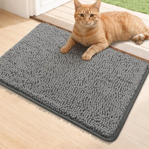 Miniatura 58 de Bcoimo Tapete súper absorbente para puerta de perro, 30 x 20 pulgadas, tapete antideslizante para patas fangosas, alfombras para mascotas para patas