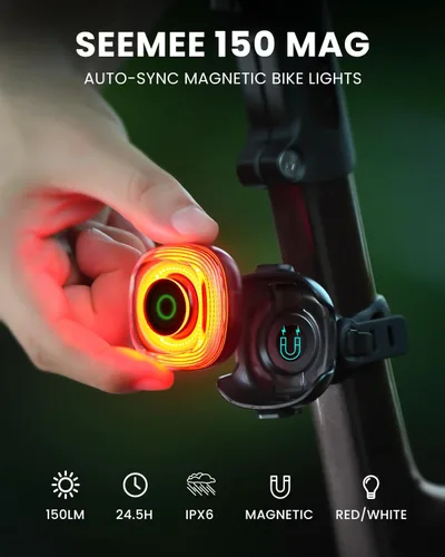 Miniatura 6 de Magicshine HORI1300S & SEEMEE 150 MAG Luces de Bicicleta Delanteras y Traseras, Control FTR LightSync de Un Toque, Luz Delantera de 1300LM y Luz