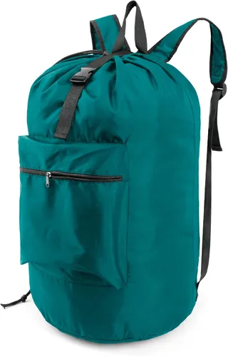 Miniatura 13 de BeeGreen Mochila de lavandería verde musgo para viaje, bolsa de lavandería con correas de hombro ajustables y cierre de cordón, XL bolsa