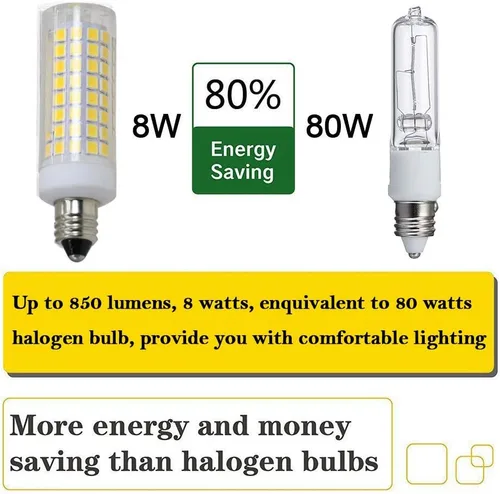 Miniatura 3 de Paquete de 4 bombillas LED E11, luces de repuesto halógenas equivalentes a 90 W, regulable, base de mini candelabro, 800 lúmenes, blanco cálido