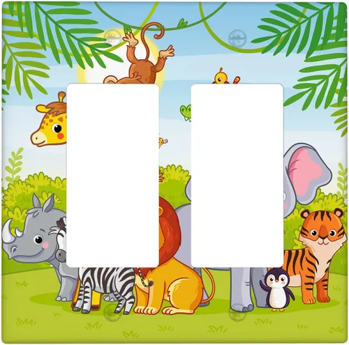 Miniatura 60 de Arctic Animals - Placa de interruptor de luz de 1 banda, lindo sello de dibujos animados, pingüino, oso polar, placa de pared individual basculante