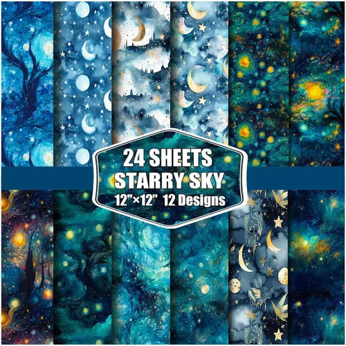 Papel de álbum de recortes con patrón de galaxia, 11.8 x 11.8 in, paquete de cartulina especial para álbumes de recortes, blocs de papel de