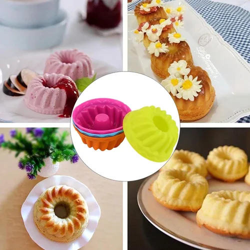 Miniatura 4 de 12 tazas pequeñas de calabaza para tartas, moldes de silicona para hornear mini moldes antiadherentes para donas magdalenas, magdalenas, tubo