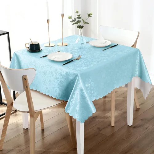 Miniatura 69 de Smiry Mantel cuadrado, mantel de vinilo resistente al agua, lavable, para cocina y comedor (azul bebé, 54 x 54 pulgadas)