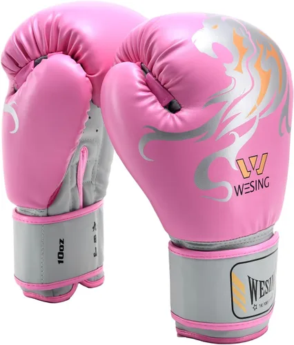 Wesing - Guantes de boxeo para mujer, guantes de entrenamiento de boxeo de 10 onzas, guantes de boxeo para saco de boxeo, kickboxing, Muay Thai, MMA